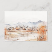 Salt Lake City Utah Wasserfarbe Hochzeitsdetails Begleitkarte (Rückseite)