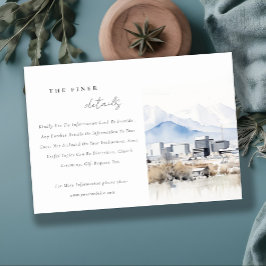 Salt Lake City Utah Wasserfarbe Hochzeitsdetails Begleitkarte