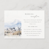 Salt Lake City Utah Wasserfarbene Hochzeitsempfang Begleitkarte (Vorderseite)