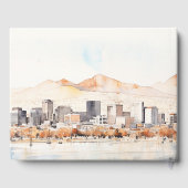 Salt Lake City, Utah Watercolor Landscape Wedding Gästebuch (Rückseite)