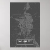 Salt Lake City, Utah (weiß auf schwarz) Poster (Vorne)