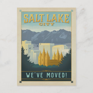 Salt Lake City, Utah   Wir haben uns bewegt Einladungspostkarte