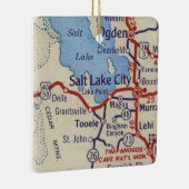 Salt Lake City Vintage Karte Keramikornament (Rechts)