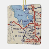 Salt Lake City Vintage Karte Keramikornament (Links)