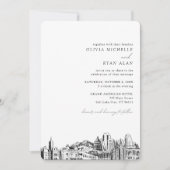 Salt Lake City Wedding Elegante Skyline Einladung (Vorderseite)