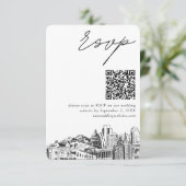 Salt Lake City Wedding RSVP QR Code Small Begleitkarte (Stehend Vorderseite)