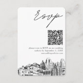 Salt Lake City Wedding RSVP QR Code Small Begleitkarte (Vorderseite)