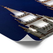 Salt Lake LDS Mormon Tempel bei Nacht Poster (Ecke)