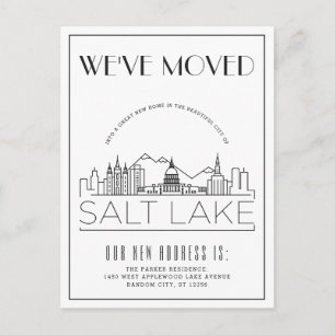 Salt Lake Modern Deco   Adressänderung Ankündigungspostkarte