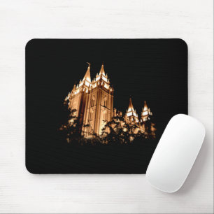 Salt Lake Tempel bei Nacht Mousepad