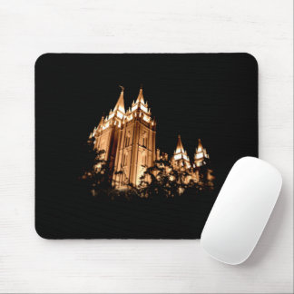 Salt Lake Tempel bei Nacht Mousepad
