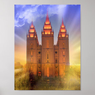 Salt Lake Tempel mit Sonnenbänken Poster