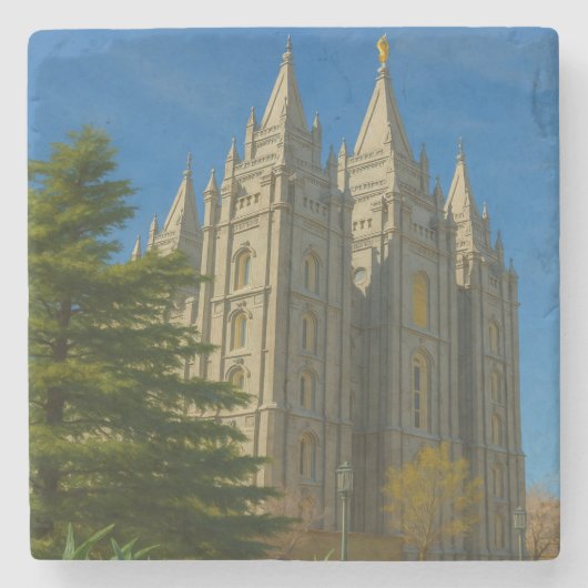 Salt Lake Temple Untersetzer™ Steinuntersetzer (Vorderseite)