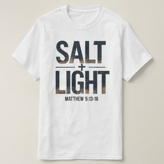 "SALT + LIGHT Christian – Matthew 5:13 T-Shirt (Design vorne)