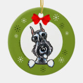 Salt Pepper Schnauzer Weihnachtsklassiker Keramik Ornament (Vorne)