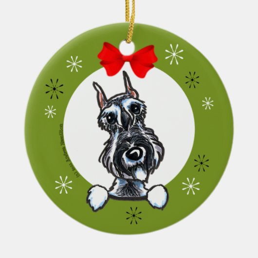 Salt Pepper Schnauzer Weihnachtsklassiker Keramik Ornament (Vorne)