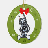Salt Pepper Schnauzer Weihnachtsklassiker Keramik Ornament (Links)