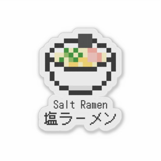 Salt Ramen Retro Pixel Art Aufkleber (Vorderseite)