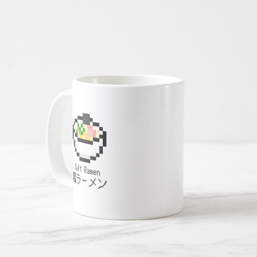 Salt Ramen Retro Pixel Art Kaffeetasse (Vorderseite Links)