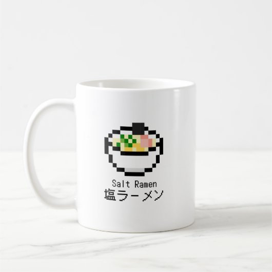 Salt Ramen Retro Pixel Art Kaffeetasse (Links)