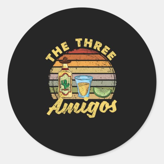 Salt Tequila Limones mexikanisches Fiesta Party Runder Aufkleber (Vorderseite)