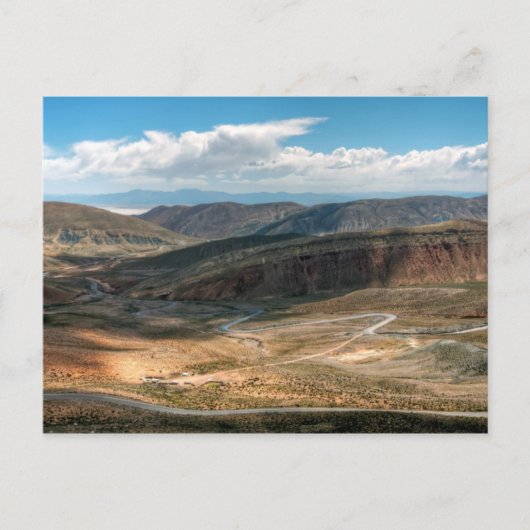 Salta Serpentine Road und Salz Flats in Entfernung Postkarte (Vorderseite)