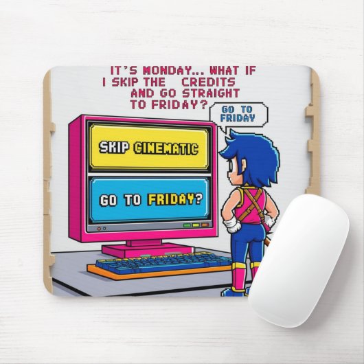 Saltar créditos hasta el viernes mousepad (Mit Mouse)