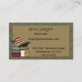 Saltbox & Gingham Primitive Grungy Business Card Visitenkarte (Rückseite)