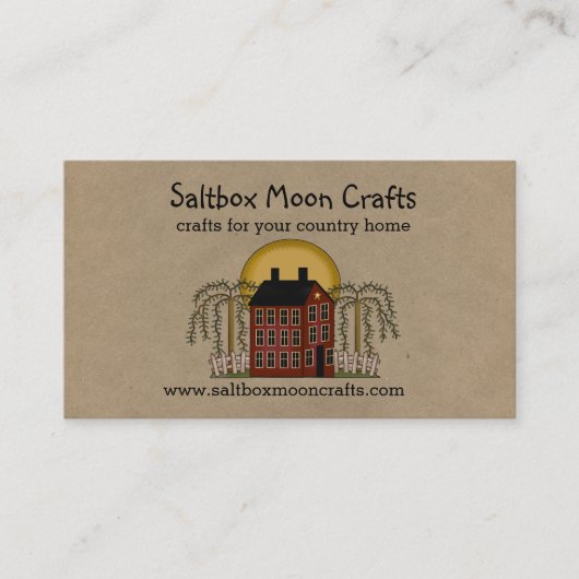 Saltbox und Moon Rustic Country Business Card Visitenkarte (Vorderseite)
