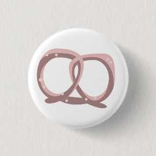 Salted Pretzel Twist Pink  Button