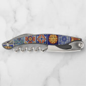 Saltillo Tile Image Knife in Schwarzen Weihnachten Kellnermesser (Rückseite)