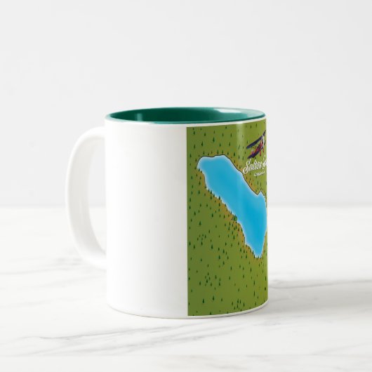 Salton Sea California USA Karte Zweifarbige Tasse (Vorderseite Links)