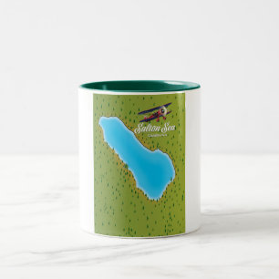 Salton Sea California USA Karte Zweifarbige Tasse