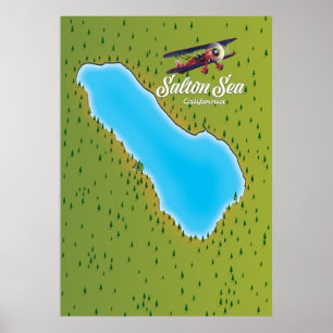 Salton Sea Kalifornien USA Karte Poster
