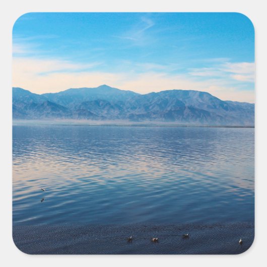 Salton Sea Tranquility Quadratischer Aufkleber (Vorderseite)