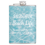 Saltwater Beach Life Aquatic Pool Reflektionen Flachmann (Vorderseite)