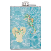 Saltwater Beach Life Aquatic Pool Reflektionen Flachmann (Rückseite)