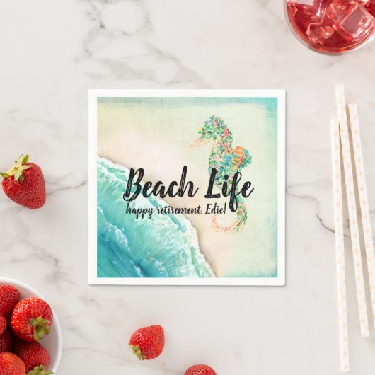 Saltwater Beach Life Seepferd Serviette (Beispiel)