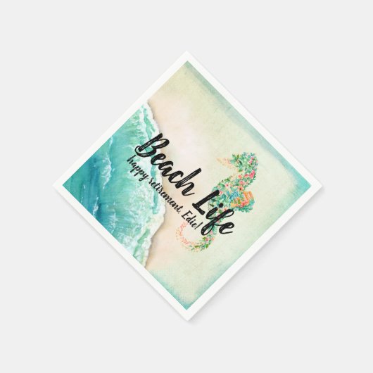 Saltwater Beach Life Seepferd Serviette (Ecke)