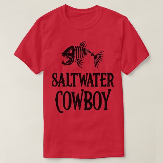 Saltwater Cowboy Fischen T-Shirt (Design vorne)