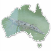 Saltwater Crocodile Croc Australia Form Aufkleber (Vorderseite)