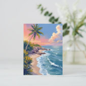 Saltwater Daydream | Ocean Coast Watercolor Sea Postkarte (Stehend Vorderseite)