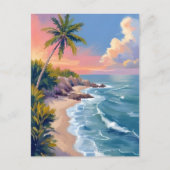 Saltwater Daydream | Ocean Coast Watercolor Sea Postkarte (Vorderseite)