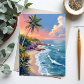 Saltwater Daydream | Ocean Coast Watercolor Sea Postkarte