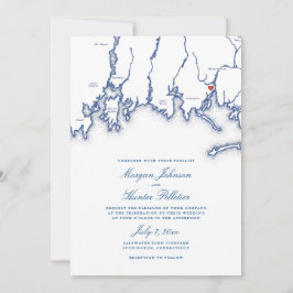 Saltwater Farm Vineyard Stonington CT Blue Wedding Einladung