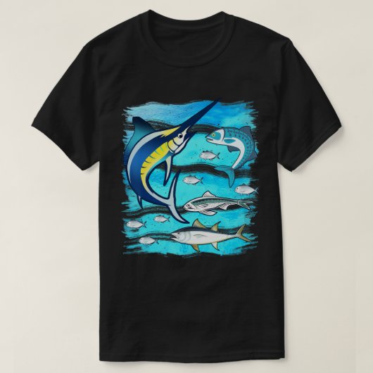 Saltwater Fisch Schwertfisch Mahi Thunfisch Kingfi T-Shirt (Design vorne)