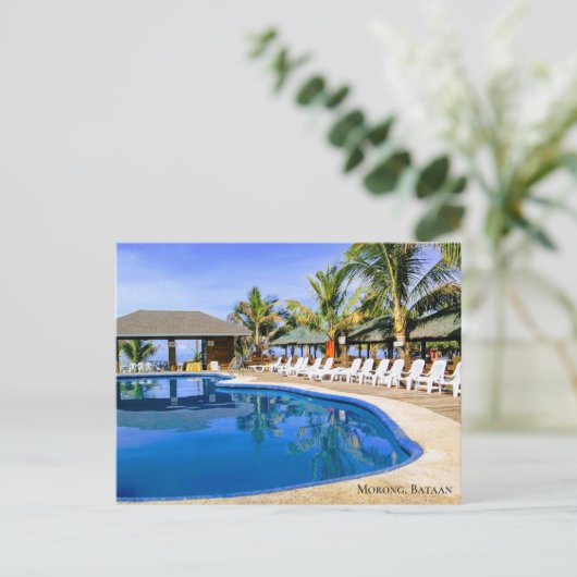 Saltwater Pool Beach Resort Morong, Bataan Postkarte (Stehend Vorderseite)