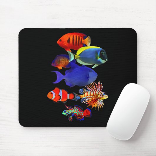 Saltwater Reef Fish Tank Lovers Trigger Fish Manda Mousepad (Mit Mouse)