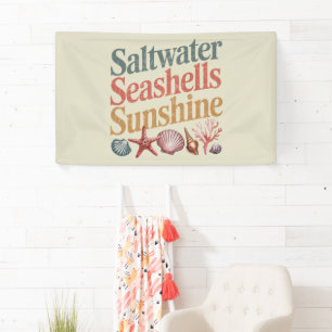 Saltwater Seashells Sunshine Summer Beach Urlaub Banner