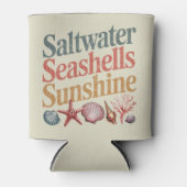 Saltwater Seashells Sunshine Summer Beach Urlaub Dosenkühler (Vorderseite)